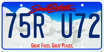 SD license plate 75RU72