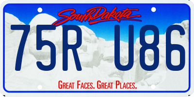 SD license plate 75RU86