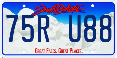 SD license plate 75RU88