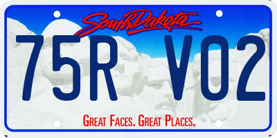 SD license plate 75RV02