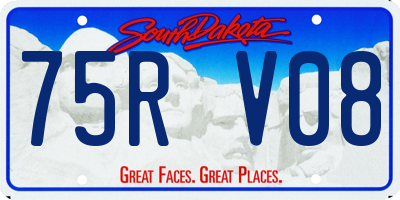 SD license plate 75RV08