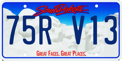 SD license plate 75RV13
