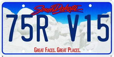 SD license plate 75RV15