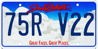 SD license plate 75RV22
