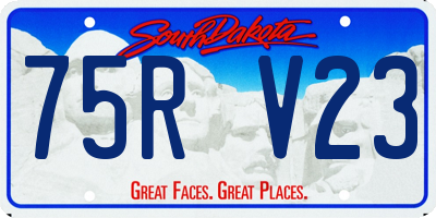 SD license plate 75RV23