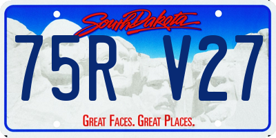 SD license plate 75RV27