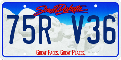 SD license plate 75RV36