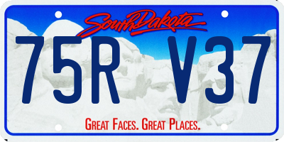 SD license plate 75RV37