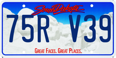 SD license plate 75RV39