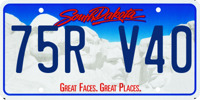 SD license plate 75RV40