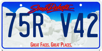 SD license plate 75RV42