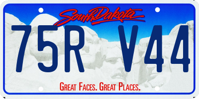 SD license plate 75RV44