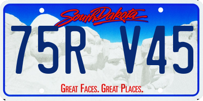 SD license plate 75RV45