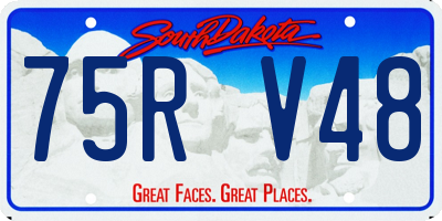 SD license plate 75RV48