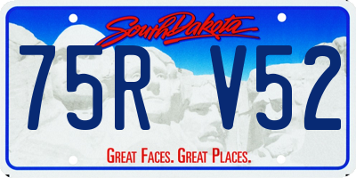 SD license plate 75RV52