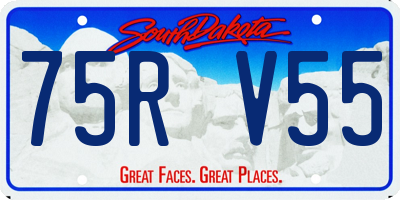 SD license plate 75RV55