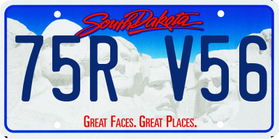SD license plate 75RV56