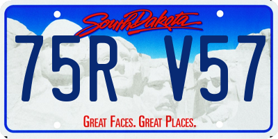 SD license plate 75RV57