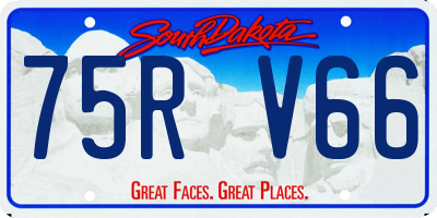 SD license plate 75RV66