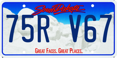 SD license plate 75RV67