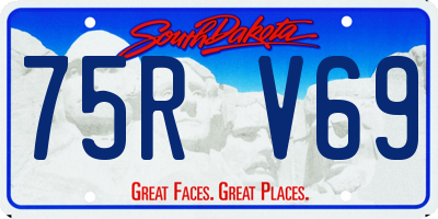 SD license plate 75RV69