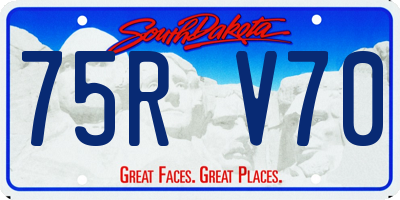 SD license plate 75RV70