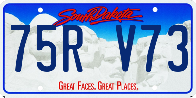 SD license plate 75RV73
