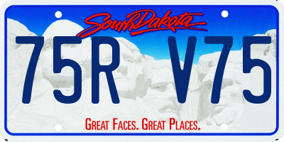 SD license plate 75RV75