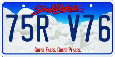 SD license plate 75RV76