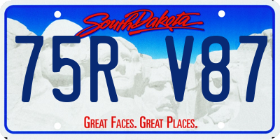 SD license plate 75RV87