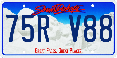 SD license plate 75RV88