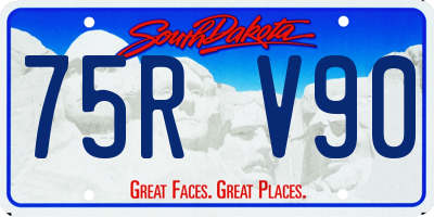 SD license plate 75RV90