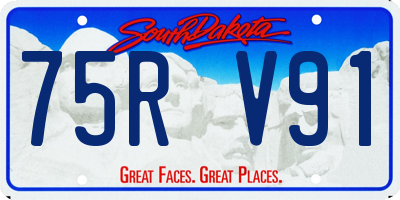SD license plate 75RV91