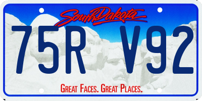 SD license plate 75RV92