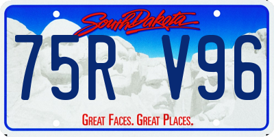 SD license plate 75RV96