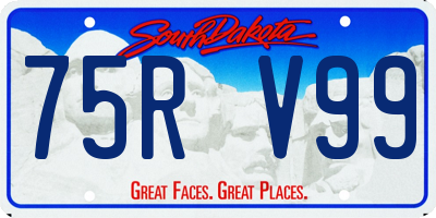 SD license plate 75RV99