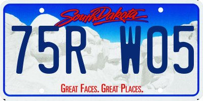 SD license plate 75RW05