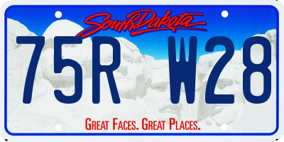 SD license plate 75RW28
