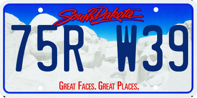 SD license plate 75RW39