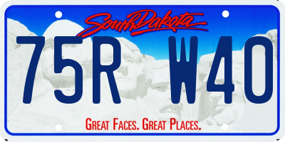 SD license plate 75RW40