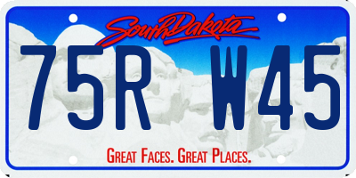 SD license plate 75RW45