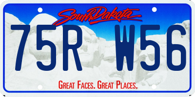 SD license plate 75RW56