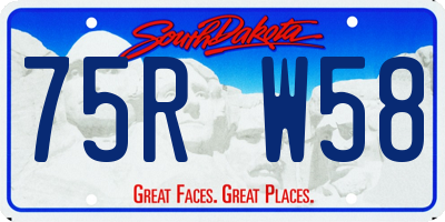 SD license plate 75RW58