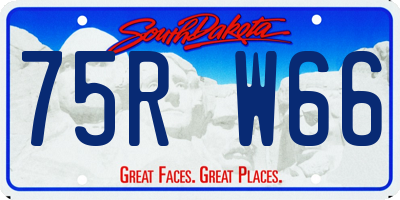 SD license plate 75RW66