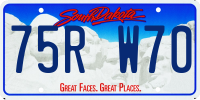 SD license plate 75RW70
