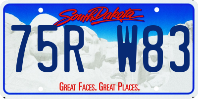 SD license plate 75RW83