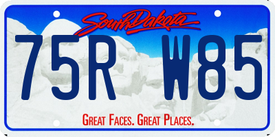 SD license plate 75RW85