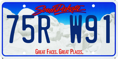 SD license plate 75RW91