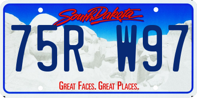 SD license plate 75RW97