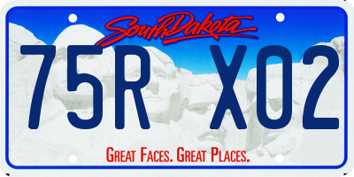 SD license plate 75RX02